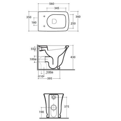 IŠPARDAVIMAS. Globo Relais pastatomas prie sienos WC su soft close dangčiu