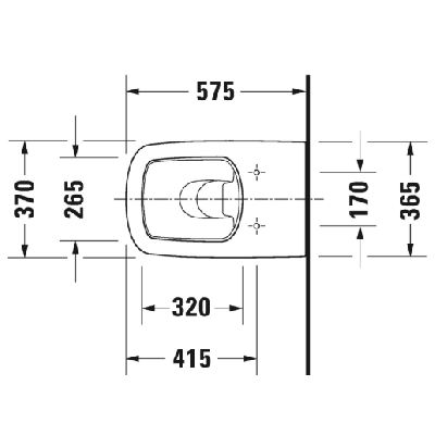 Duravit DuraStyle prie sienos statomas klozetas be dangčio