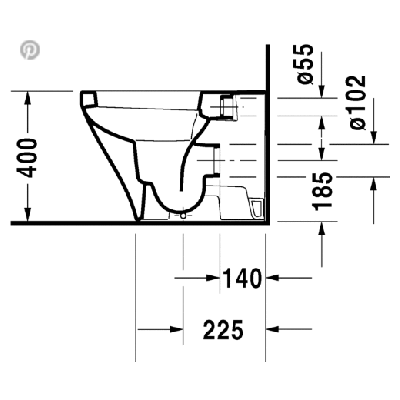 Duravit DuraStyle prie sienos statomas klozetas be dangčio