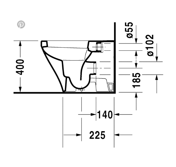 Duravit DuraStyle prie sienos statomas klozetas be dangčio