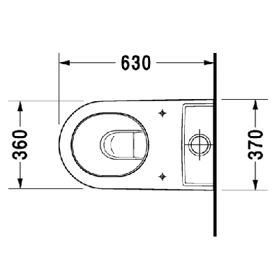 Duravit Starck 2 Pastatomas klozetas be dangčio ir bakelio