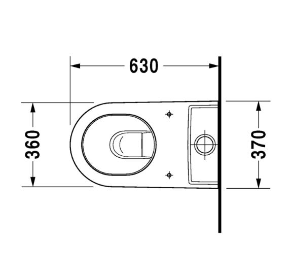 Duravit Starck 2 Pastatomas klozetas be dangčio ir bakelio