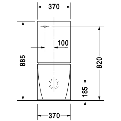 Duravit Starck 2 Pastatomas klozetas be dangčio ir bakelio
