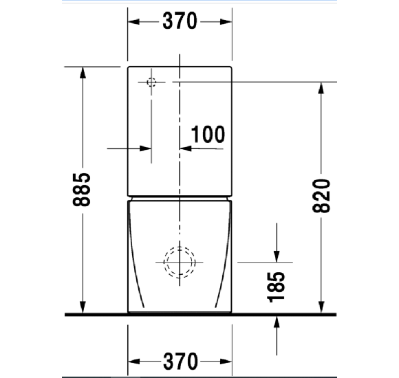Duravit Starck 2 Pastatomas klozetas be dangčio ir bakelio