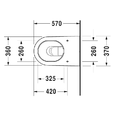 Duravit Starck 2 prie sienos statomas klozetas be dangčio