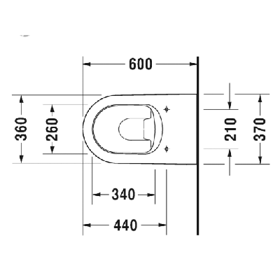 Duravit Me by Starck prie sienos statomas klozetas be dangčio