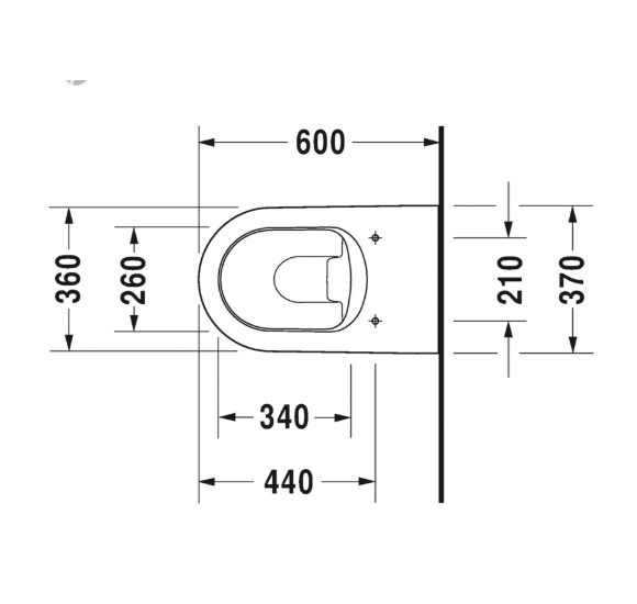 Duravit Me by Starck prie sienos statomas klozetas be dangčio