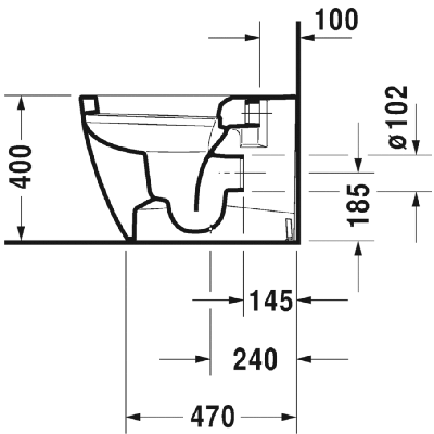 Duravit Me by Starck prie sienos statomas klozetas be dangčio