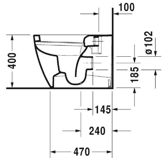 Duravit Me by Starck prie sienos statomas klozetas be dangčio