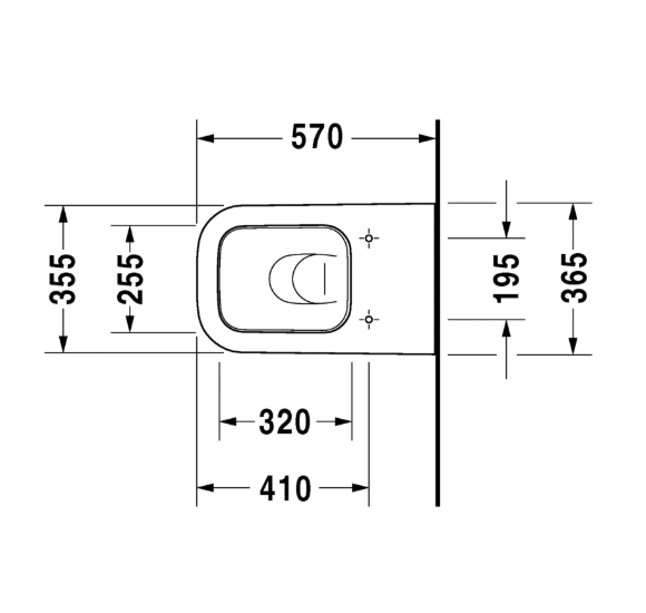 Duravit Happy D.2 prie sienos statomas klozetas be dangčio