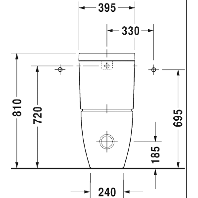 Duravit Happy D.2 patatomas klozetas be dangčio ir bakelio