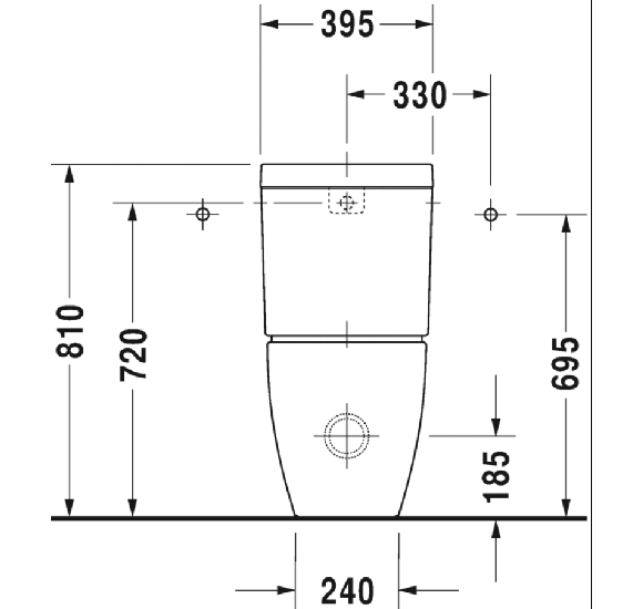 Duravit Happy D.2 patatomas klozetas be dangčio ir bakelio
