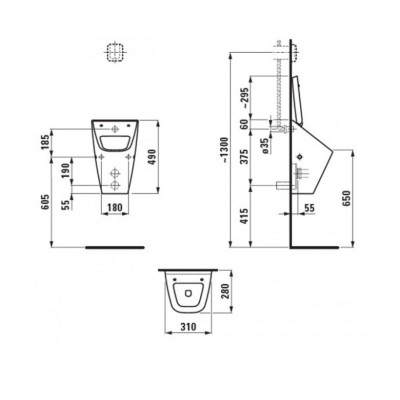 Laufen Vila pisuaras be dangčio