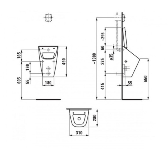Laufen Vila pisuaras be dangčio