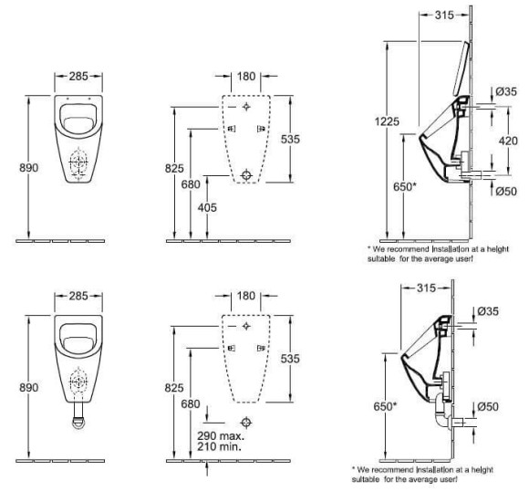 Villeroy & Boch Subway pisuaras