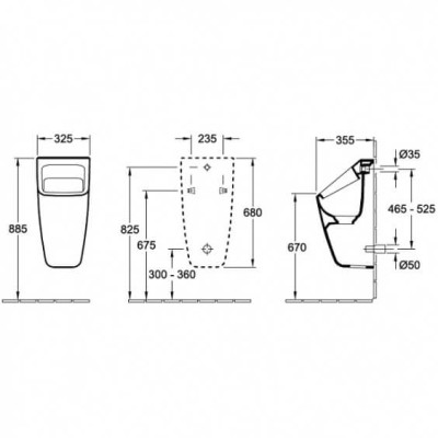 Villeroy&Boch Architectura pisuaras 325x680x355mm 55870001