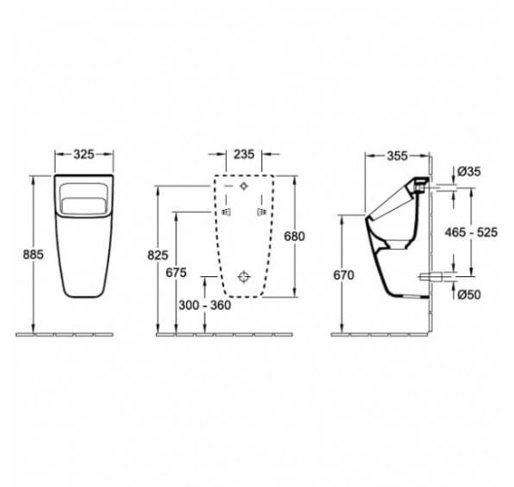 Villeroy&Boch Architectura pisuaras 325x680x355mm 55870001