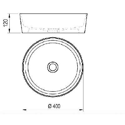 RAVAK pastatomas ant stalviršio keramikinis praustuvas Uni 400, baltas