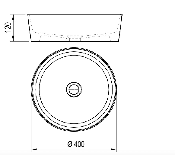 RAVAK pastatomas ant stalviršio keramikinis praustuvas Uni 400, baltas