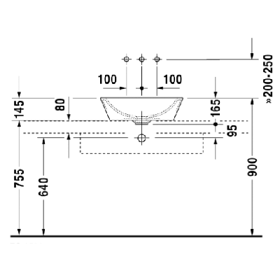 Duravit Starck 1 pastatomas praustuvas 530mm