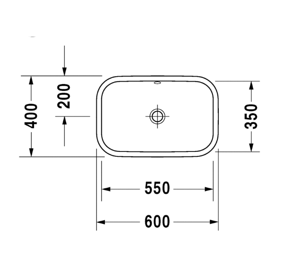 Duravit Happy D.2 pusiau įleidžiamas praustuvas 600x400mm