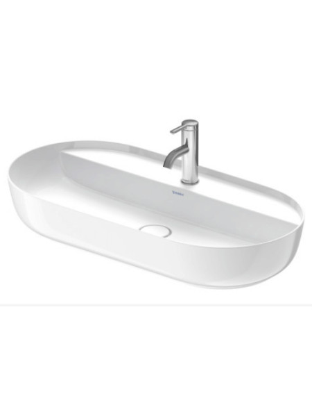 Duravit Luv Pastatomas praustuvas 800x400 su anga maišytuvui (vidus baltas, išorė balta blizgi)