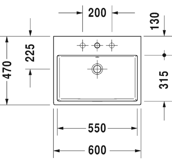 Duravit Vero Air pastatomas praustuvas su anga maišytuvui 600x470