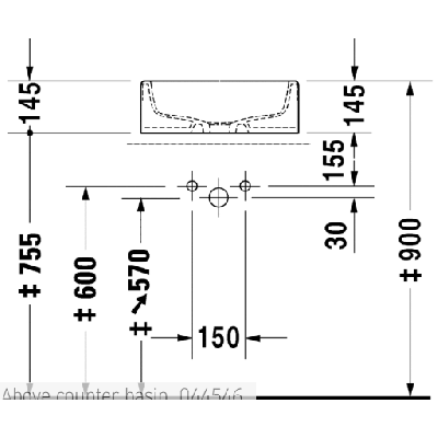 Duravit Starck 1 pastatomas praustuvas 460mm