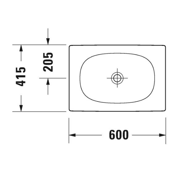Duravit Viu pastatomas praustuvas 600x415mm