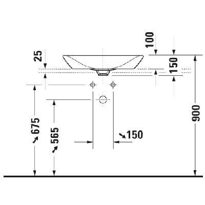 Duravit Viu pastatomas praustuvas 600x415mm