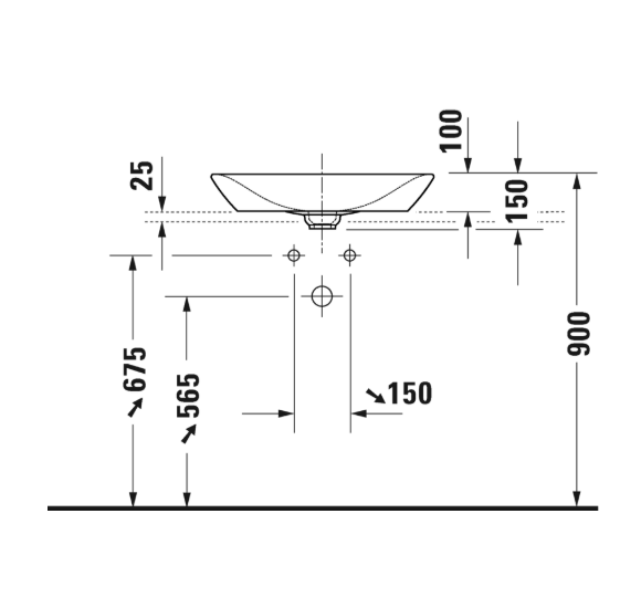 Duravit Viu pastatomas praustuvas 600x415mm