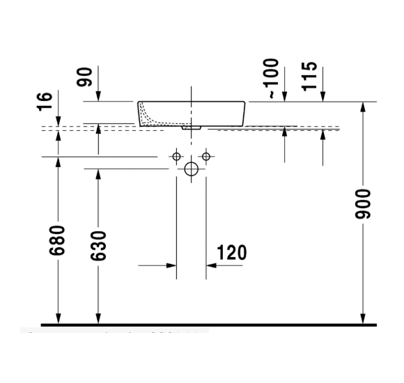 Duravit Starck 2 pastatomas praustuvas 435mm