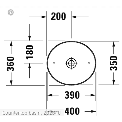 Duravit Cape Cod pastatomas praustuvas 400x360mm