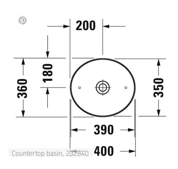 Duravit Cape Cod pastatomas praustuvas 400x360mm