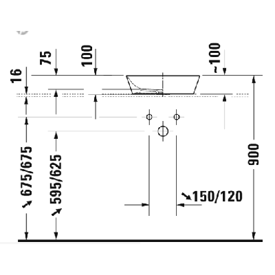 Duravit Cape Cod pastatomas praustuvas 400x360mm