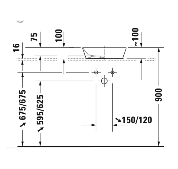 Duravit Cape Cod pastatomas praustuvas 400x360mm