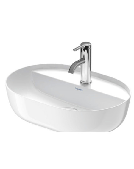 Duravit Luv pastatomas praustuvas 500x350 su anga maišytuvui (vidus baltas, išorė balta blizgi)