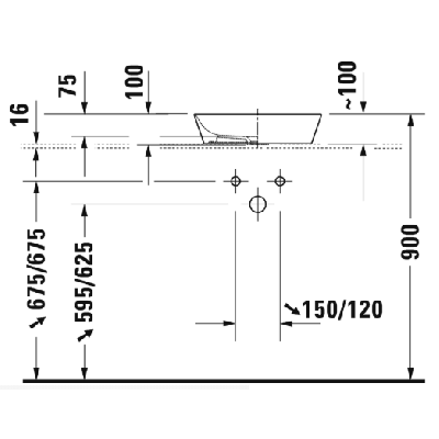 Duravit Cape Cod pastatomas praustuvas 430mm