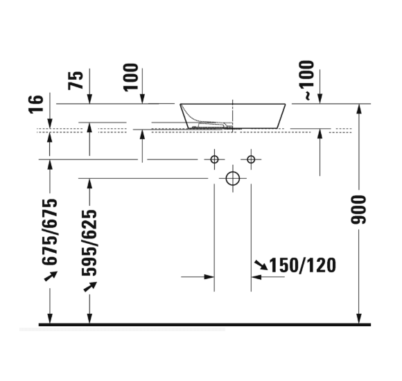 Duravit Cape Cod pastatomas praustuvas 430mm
