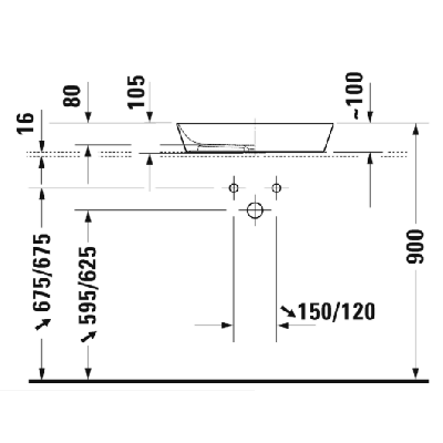 Duravit Cape Cod pastatomas praustuvas 550x400mm