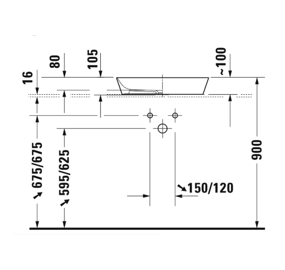 Duravit Cape Cod pastatomas praustuvas 550x400mm
