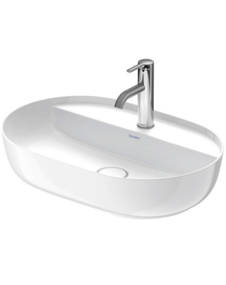Duravit Luv Pastatomas praustuvas 600x400 su anga maišytuvui (vidus baltas, išorė balta blizgi)