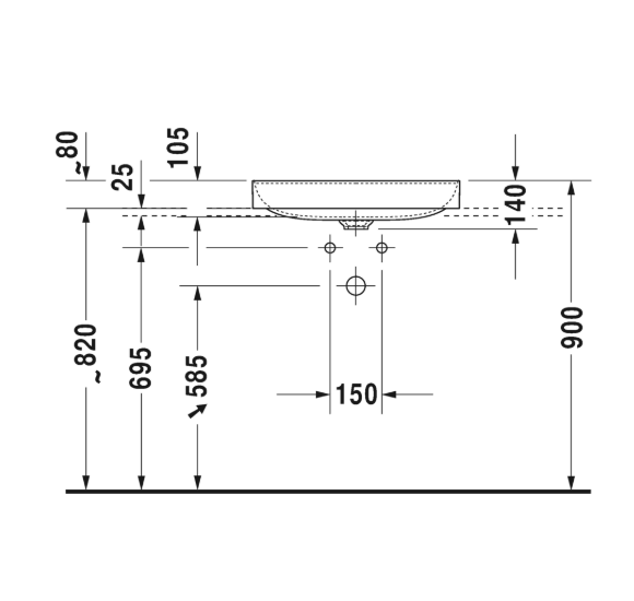 Duravit DuraSquare pastatomas 600x345mm