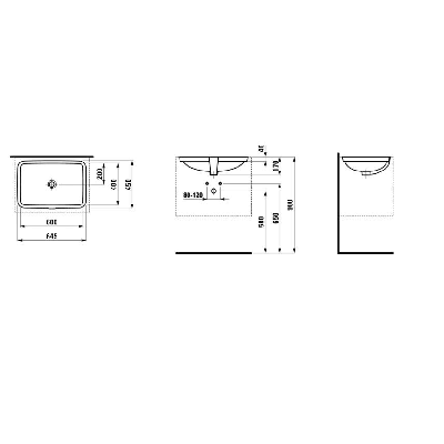 Laufen montuojamas po stalviršiu praustuvas 60x40 cm