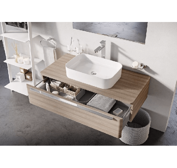 RAVAK pastatomas ant stalviršio Ceramic 550 R Slim praustuvas, baltas