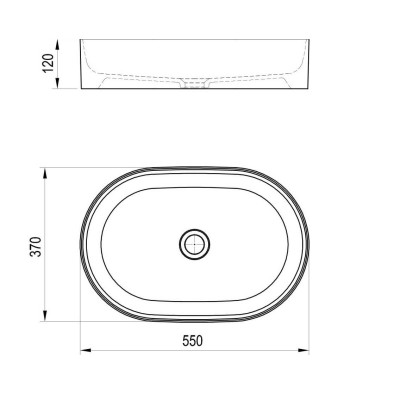 Ravak Ceramic O Slim pastatomas praustuvas, 550x370x120