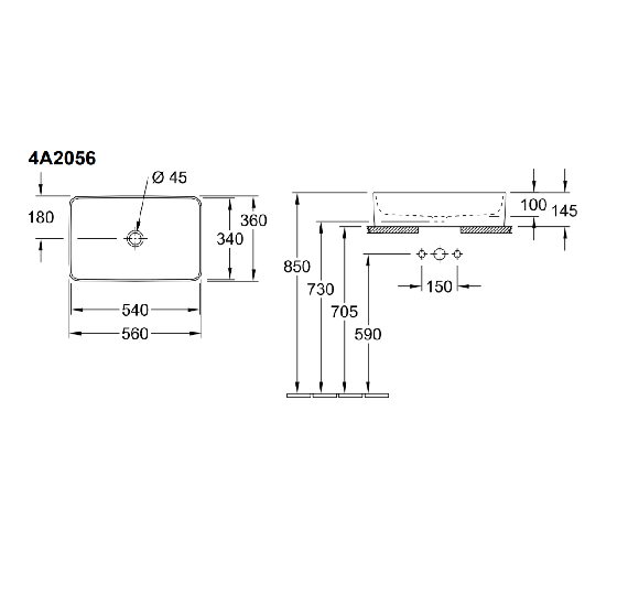 Villeroy & Boch Collaro Pastatomas Praustuvas 560x360