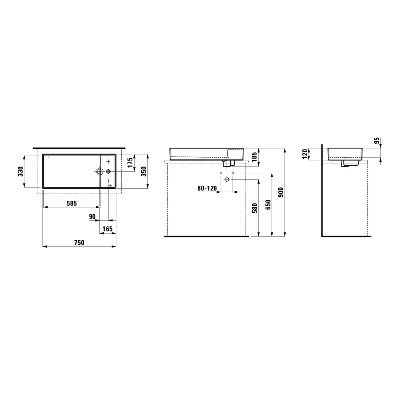 Pastatomas praustuvas Kartel by Laufen 750x350mm