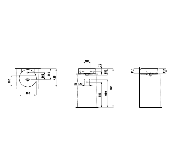 Pakabinamas praustuvas Laufen VAL 400x425