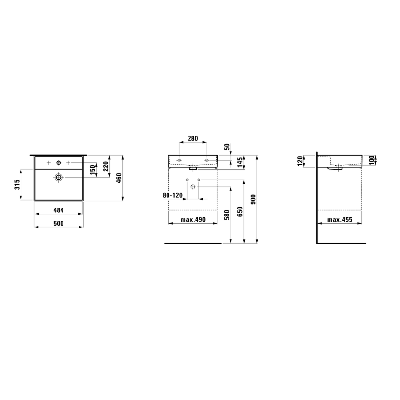 Pastatomas praustuvas Kartel by Laufen 500x460